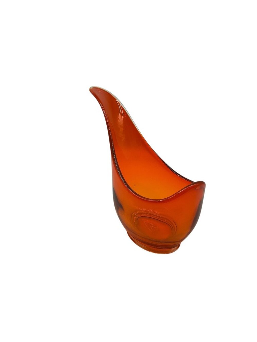 VIKING Vintage Persimmon 7" Stretched Glass Candle Holder, Vase or Candy Dish